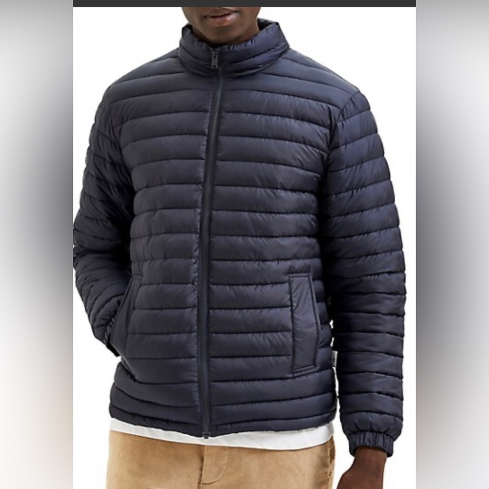 Selected Homme responsibility crafted men’s puffer jacket blue size Small